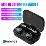 M10 TWS Wireless Earbuds with Touch Control, Bluetooth 5.1, Long Battery Life, HD Display Case, Waterproof IPX7