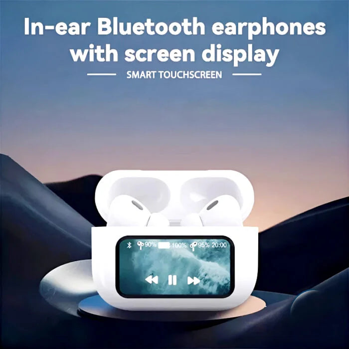 A9 Pro Wireless Earbuds with ANC/ENC, LCD Display – Bluetooth 5.3 with Mic