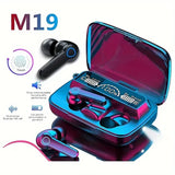 M19 True Wireless Earbuds – Bluetooth 5.1, 50H Playtime, LED Display, IPX7 Waterproof & 2000mAh Power Bank Case