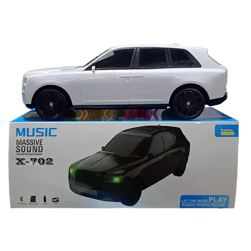 X-702 Outdoor Wireless SUV Car Shaped Bluetooth Speaker with LED Lights, USB/SD Support – Portable Speaker for Phone & Laptop