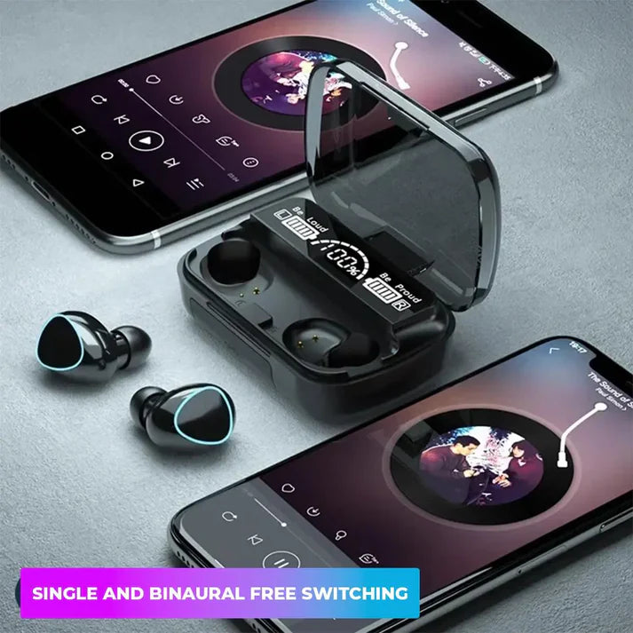 M10 TWS Wireless Earbuds with Touch Control, Bluetooth 5.1, Long Battery Life, HD Display Case, Waterproof IPX7