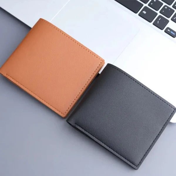 Genuine Leather Bi-Fold Slim Wallet for Men – with 6 Card Slots & Cash Compartments