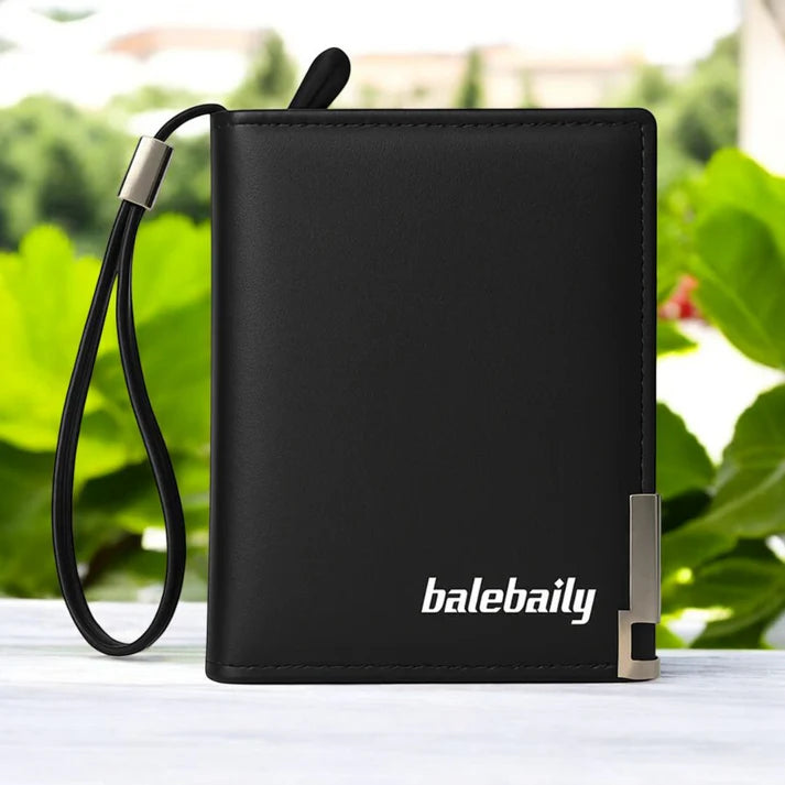 Balebaily Compact PU Leather Wallet for Men – Sleek, Lightweight & Durable Zipper Wallet