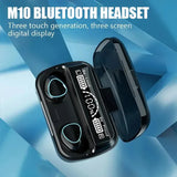 M10 TWS Wireless Earbuds with Touch Control, Bluetooth 5.1, Long Battery Life, HD Display Case, Waterproof IPX7