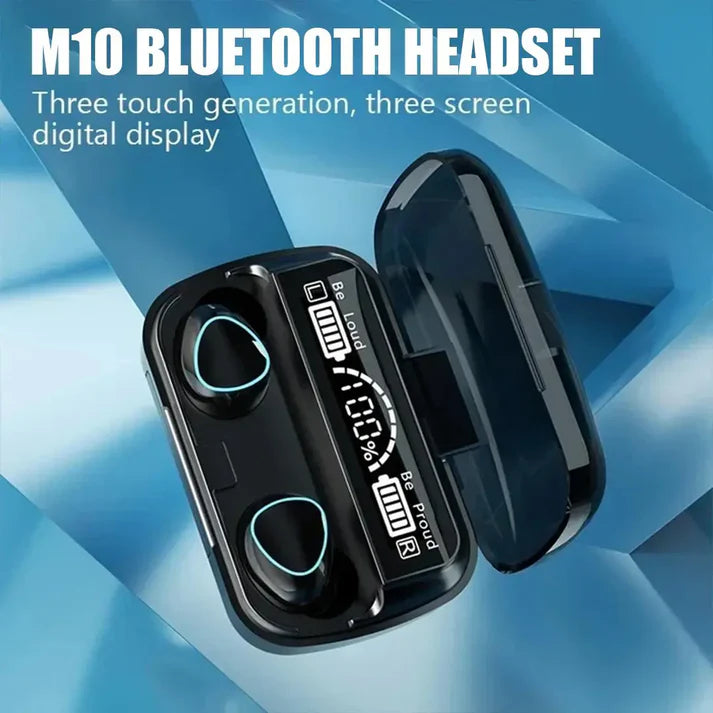 M10 TWS Wireless Earbuds with Touch Control, Bluetooth 5.1, Long Battery Life, HD Display Case, Waterproof IPX7