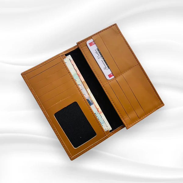 Premium LV Leather Long Wallet for Men – Luxury Designer Wallet with Card Slots & Mobile Pocket