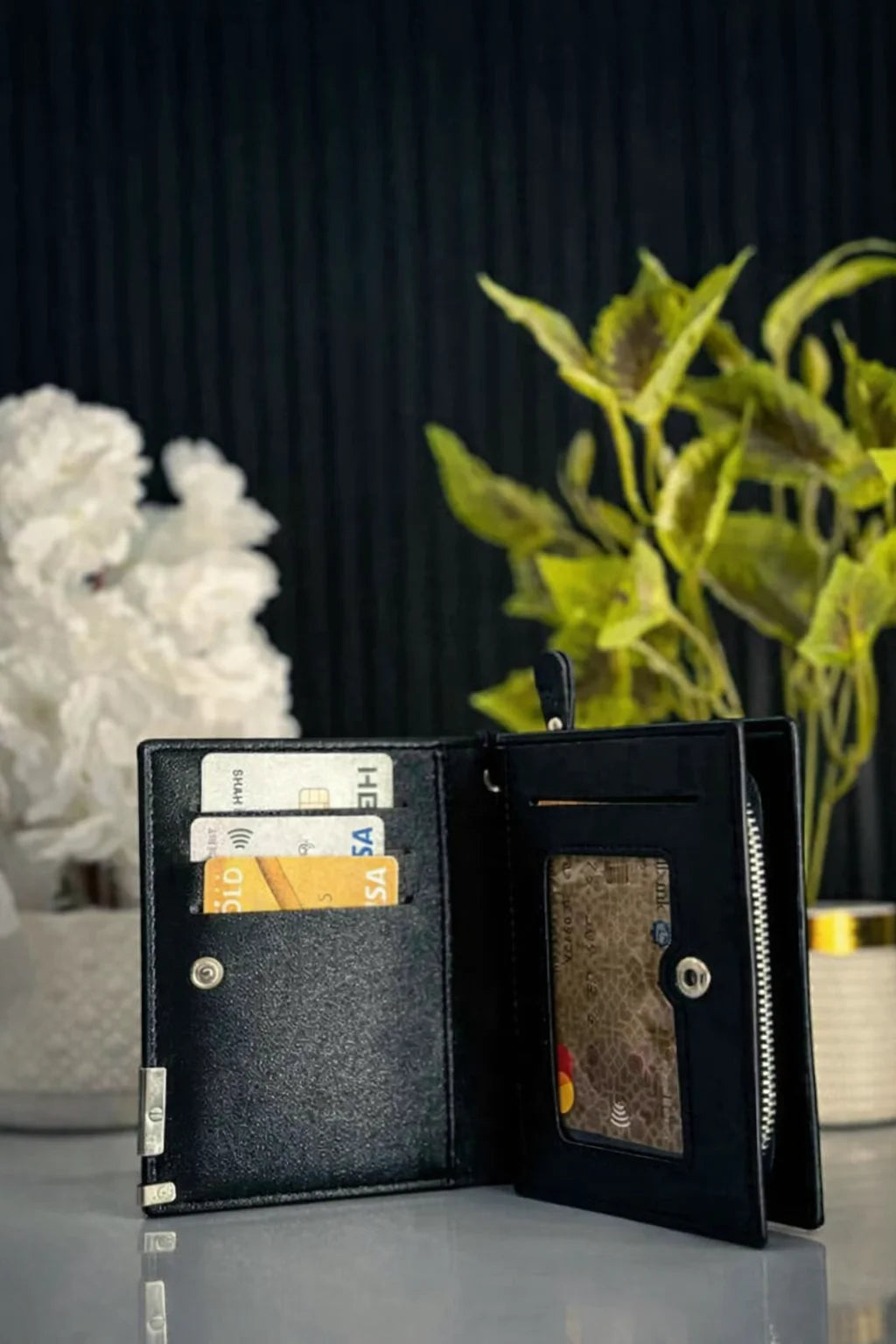 Baellary Men’s Half Long Zipper Wallet – Premium