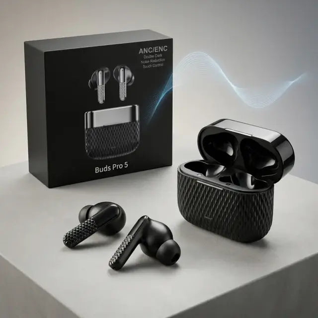 Buds Pro 5 Wireless Bluetooth Earbuds – Bluetooth 5.3, HD Stereo Sound, Noise Reduction,  & TWS Earbuds