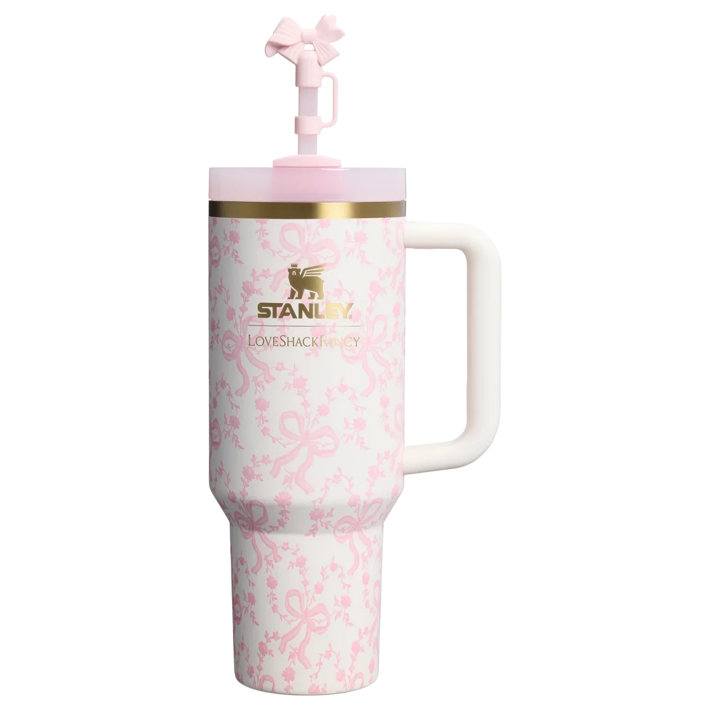 Stanley x LoveShackFancy Holiday Quencher® H2.0 FlowState™ Tumbler | 40 OZ – Coquette Bow Chantilly