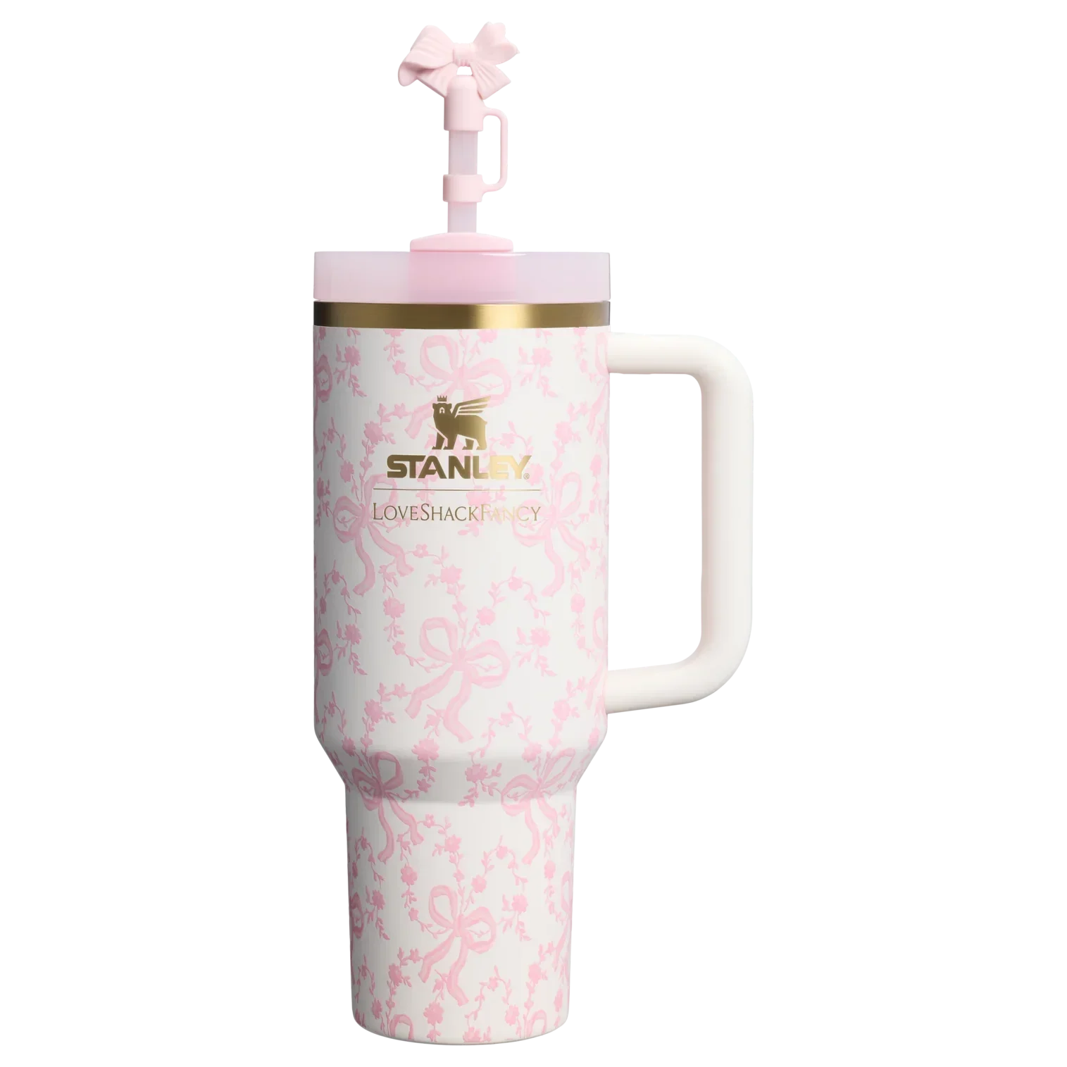 Stanley x LoveShackFancy Holiday Quencher® H2.0 FlowState™ Tumbler | 40 OZ – Coquette Bow Chantilly