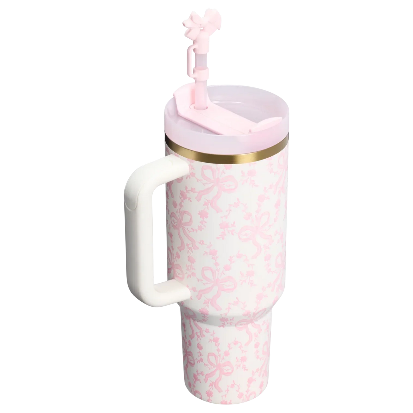 Stanley x LoveShackFancy Holiday Quencher® H2.0 FlowState™ Tumbler | 40 OZ – Coquette Bow Chantilly
