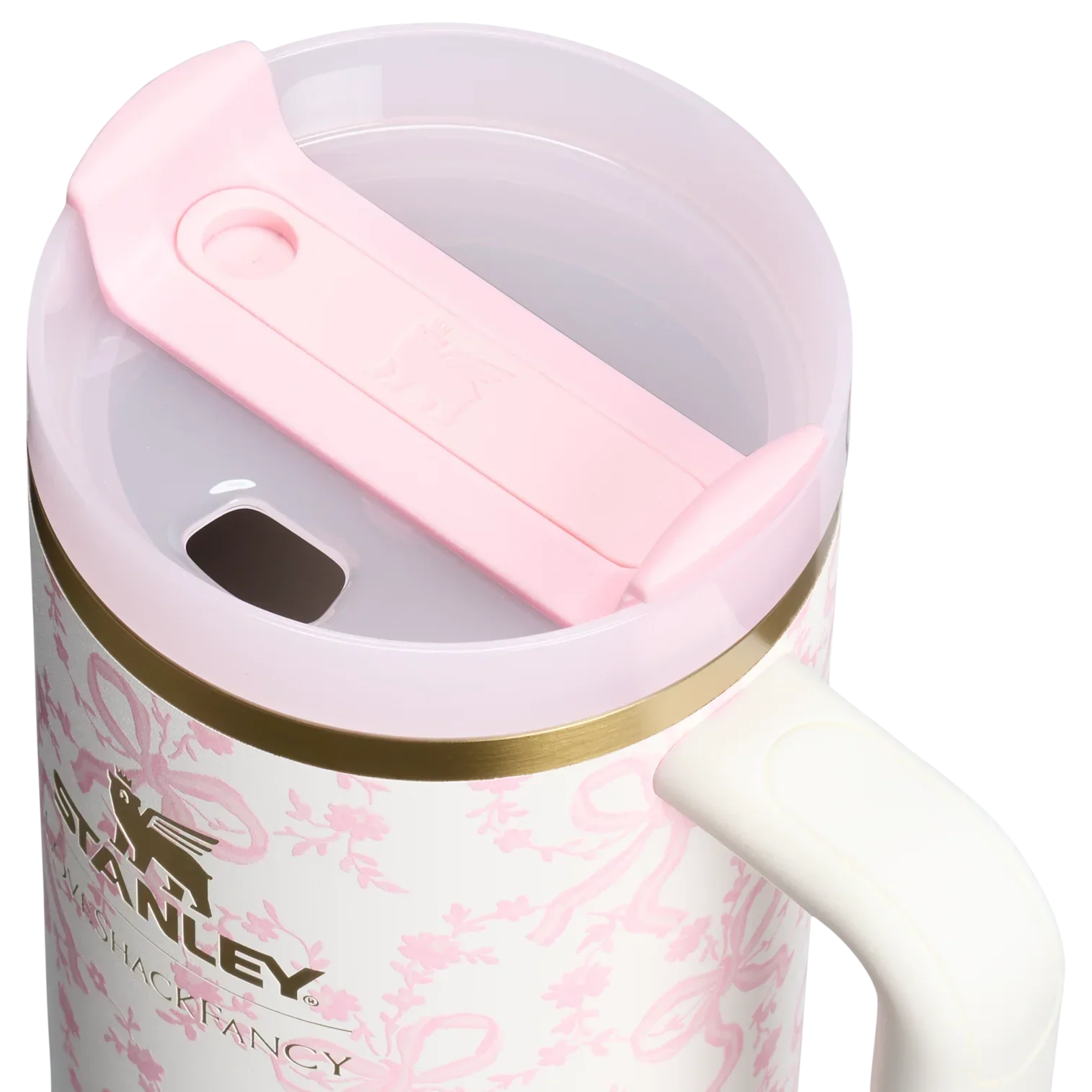 Stanley x LoveShackFancy Holiday Quencher® H2.0 FlowState™ Tumbler | 40 OZ – Coquette Bow Chantilly