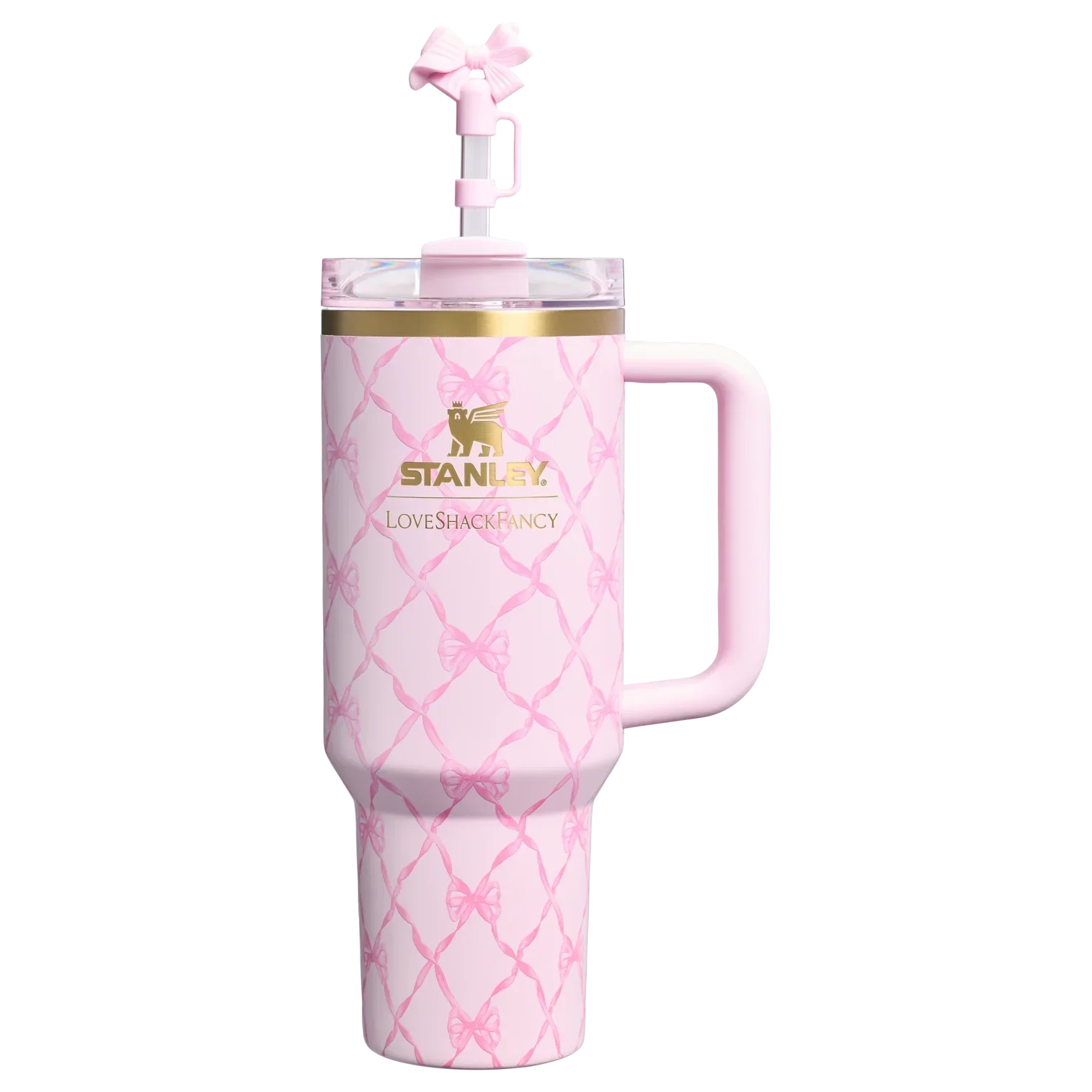 Stanley x LoveShackFancy Holiday Quencher® H2.0 FlowState™ Tumbler | 40 OZ – Baby Bow Pink Peppermint
