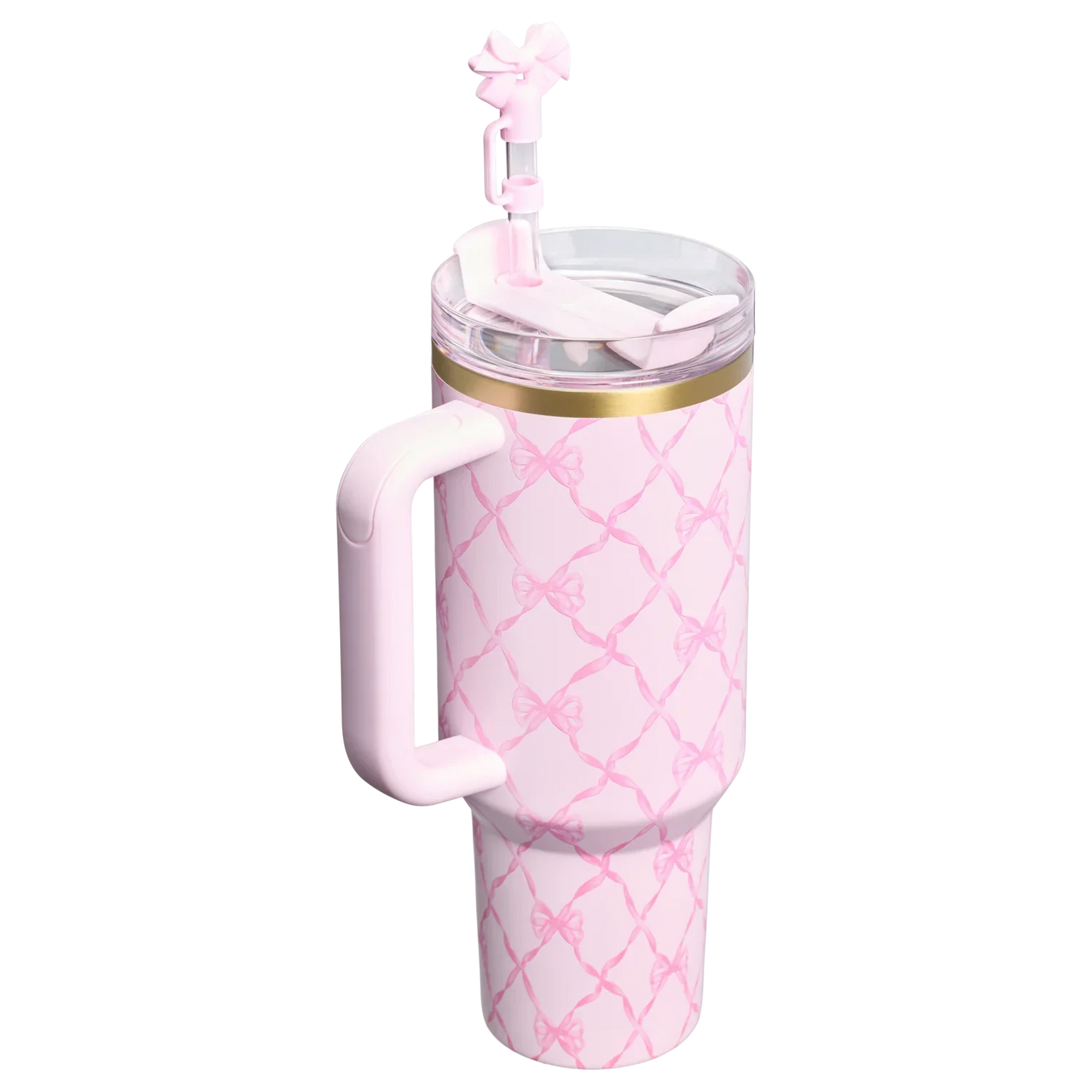 Stanley x LoveShackFancy Holiday Quencher® H2.0 FlowState™ Tumbler | 40 OZ – Baby Bow Pink Peppermint