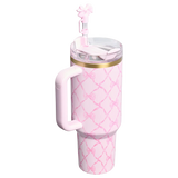 Stanley x LoveShackFancy Holiday Quencher® H2.0 FlowState™ Tumbler | 40 OZ – Baby Bow Pink Peppermint
