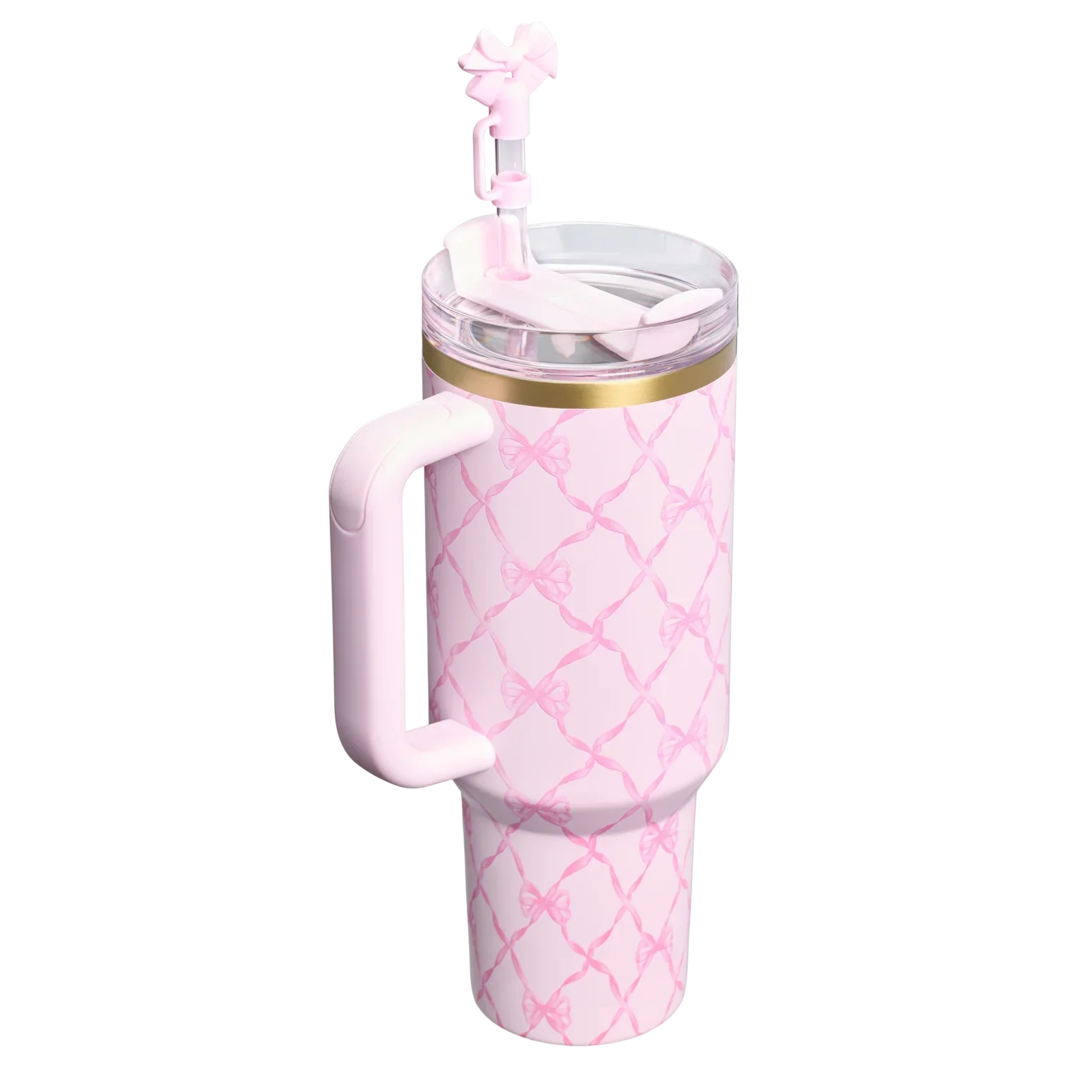 Stanley x LoveShackFancy Holiday Quencher® H2.0 FlowState™ Tumbler | 40 OZ – Baby Bow Pink Peppermint