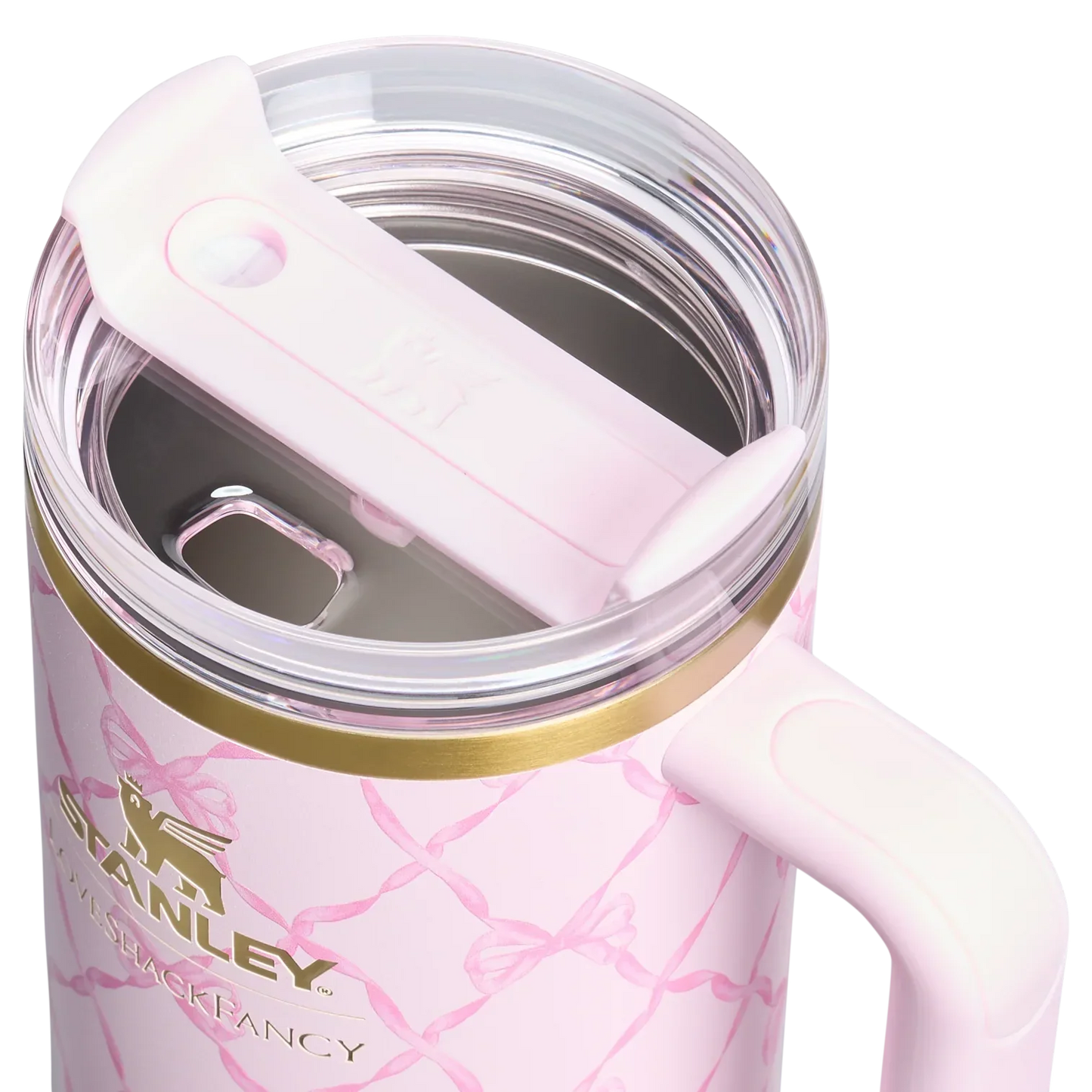 Stanley x LoveShackFancy Holiday Quencher® H2.0 FlowState™ Tumbler | 40 OZ – Baby Bow Pink Peppermint