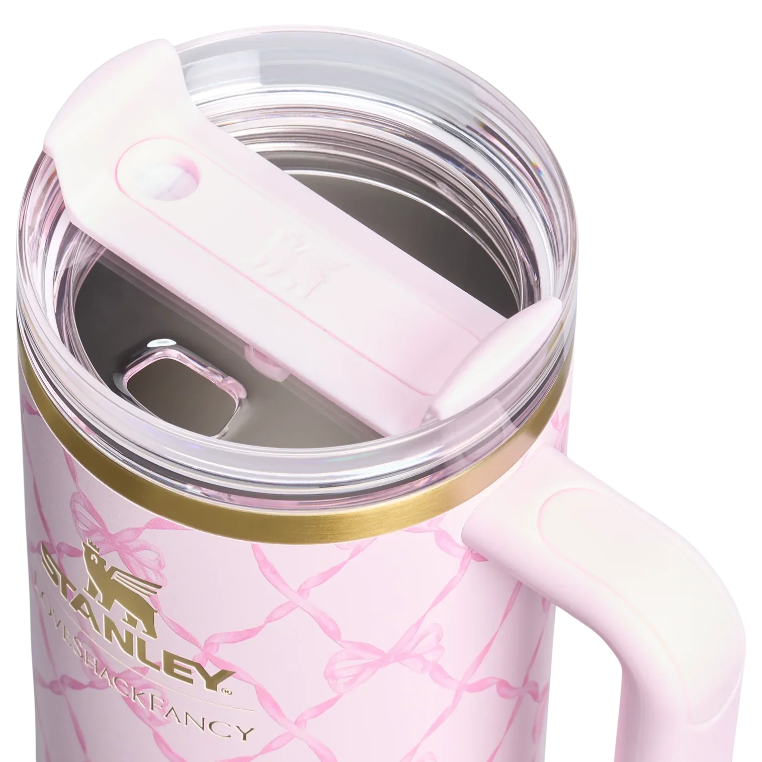 Stanley x LoveShackFancy Holiday Quencher® H2.0 FlowState™ Tumbler | 40 OZ – Baby Bow Pink Peppermint