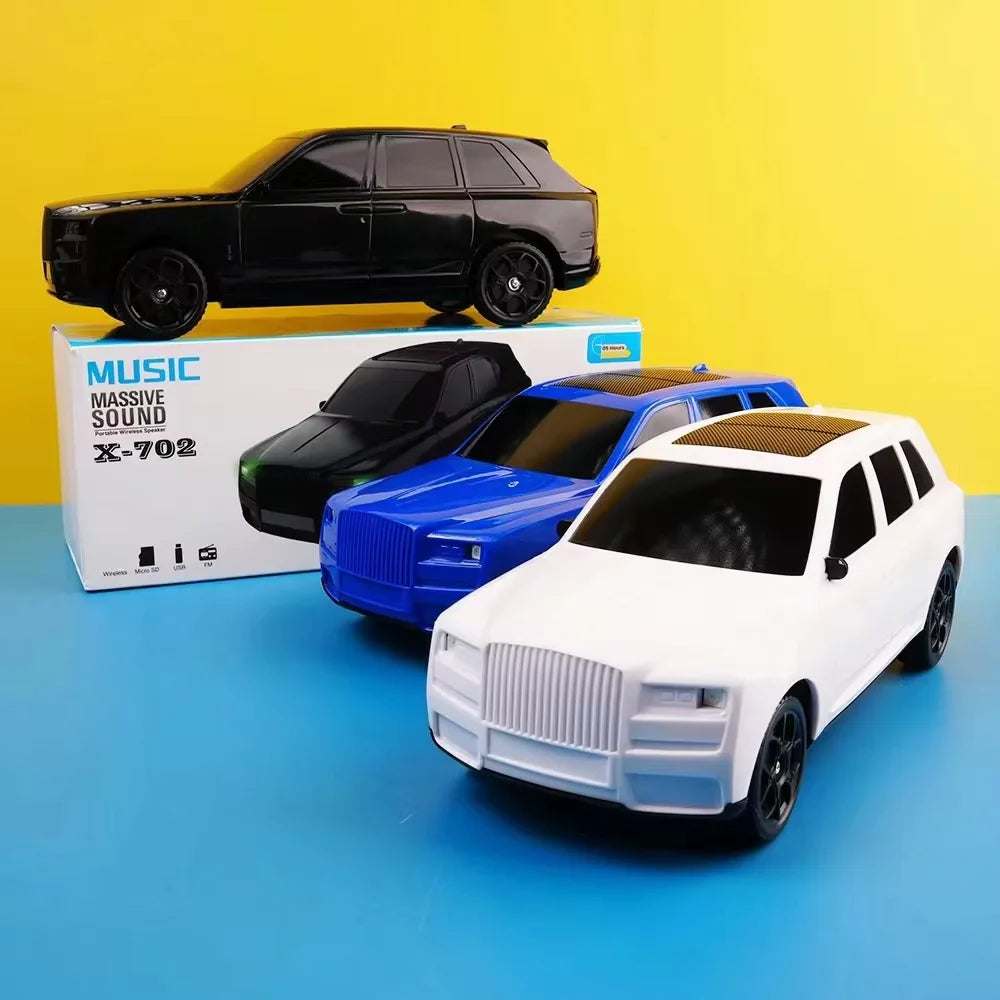 X-702 Outdoor Wireless SUV Car Shaped Bluetooth Speaker with LED Lights, USB/SD Support – Portable Speaker for Phone & Laptop