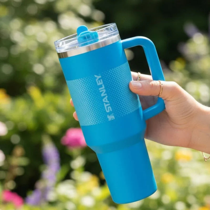 Stanley 40 OZ Azure Fade Flip Straw Tumbler – Insulated Stainless Steel Tumbler