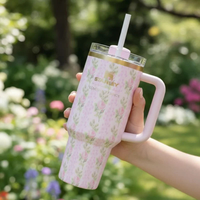 Stanley 40 OZ LoveShackFancy Quencher H2.0 FlowState™ Tumbler – Blooming Heirloom Edition
