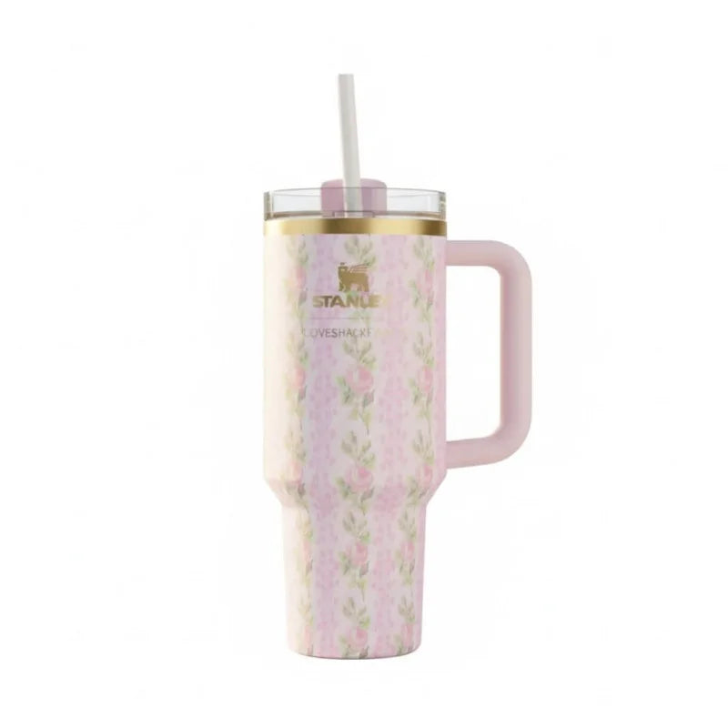 Stanley 40 OZ LoveShackFancy Quencher H2.0 FlowState™ Tumbler – Blooming Heirloom Edition