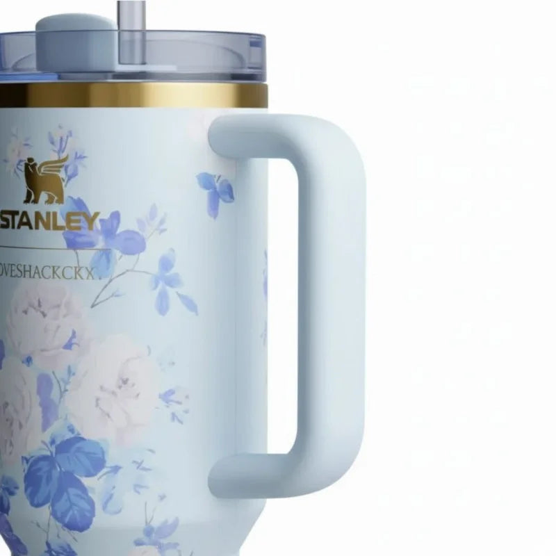 Stanley 40 OZ LoveShackFancy Quencher H2.0 FlowState™ Tumbler – Everblooming Rosettes Edition