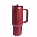 Stanley 40 OZ Gilded Pomegranate Flip Straw Tumbler – Insulated Stainless Steel Tumbler