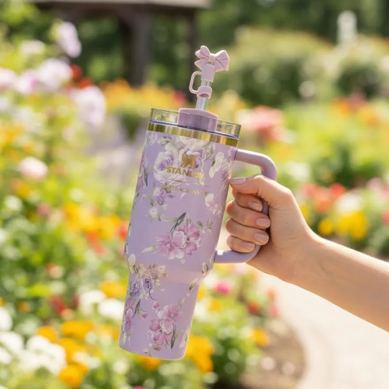 Stanley 40 OZ LoveShackFancy Quencher H2.0 FlowState™ Tumbler – Happy Thoughts Edition