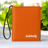 Balebaily Compact PU Leather Wallet for Men – Sleek, Lightweight & Durable Zipper Wallet