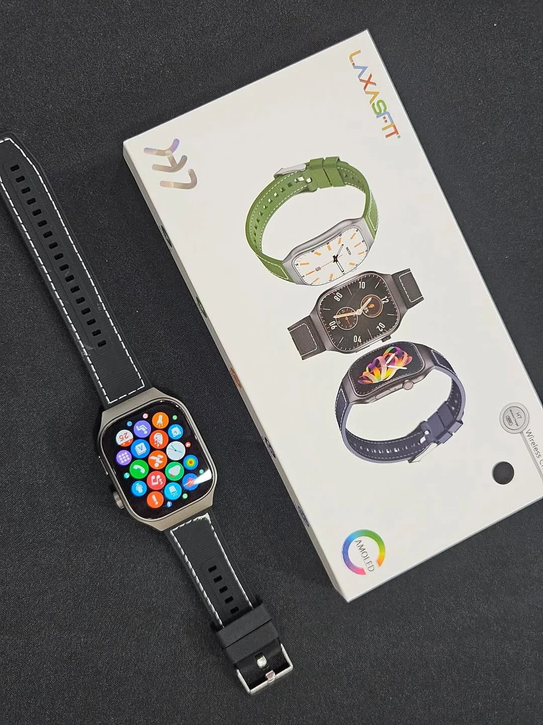 Laxasfit H7 Curved Smartwatch – 2.01” Display, Bluetooth Calling & Health Tracking