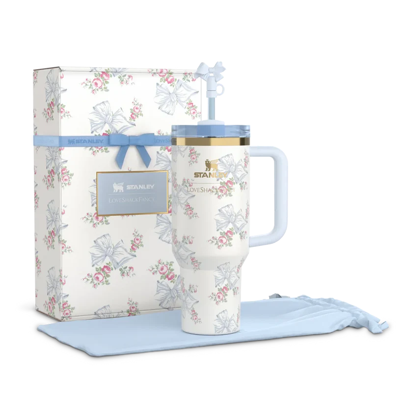 The Stanley X LoveShackFancy Holiday Quencher | 40 OZ - Rosa Beaux Blue