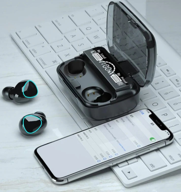M10 TWS Wireless Earbuds with Touch Control, Bluetooth 5.1, Long Battery Life, HD Display Case, Waterproof IPX7