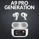 A9 Pro Wireless Earbuds with ANC/ENC, LCD Display – Bluetooth 5.3 with Mic