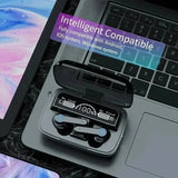 M19 True Wireless Earbuds – Bluetooth 5.1, 50H Playtime, LED Display, IPX7 Waterproof & 2000mAh Power Bank Case
