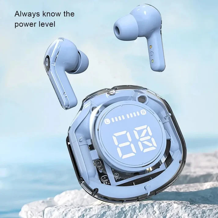 Air39 Transparent Wireless Earbuds with Pouch and Lanyard