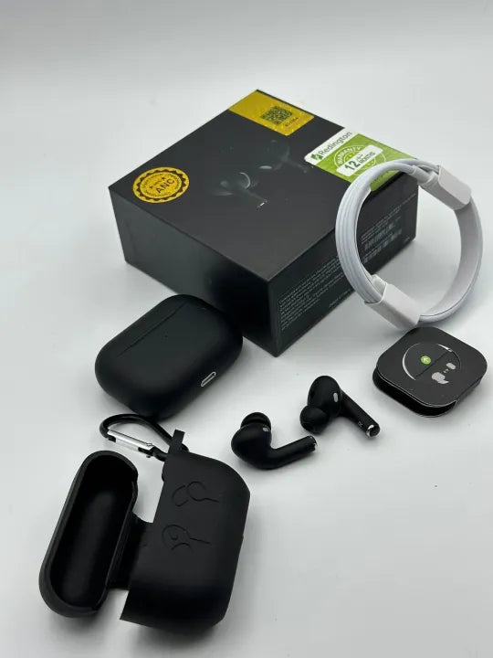 A9 Pro Wireless Earbuds with ANC/ENC, LCD Display – Bluetooth 5.3 with Mic with Buzzer and Lanyard