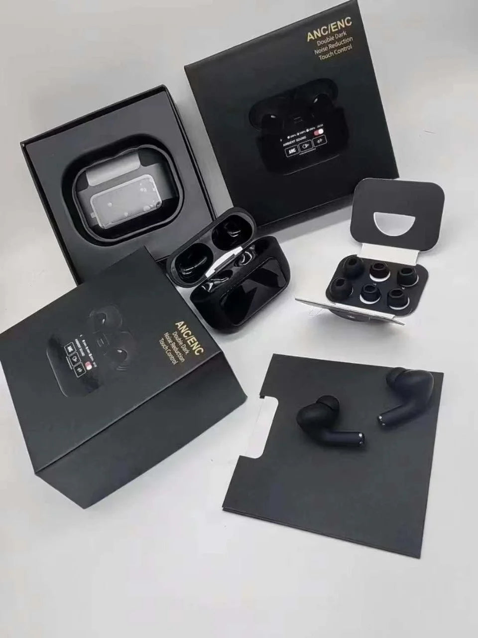 A9 Pro Wireless Earbuds with ANC/ENC, LCD Display – Bluetooth 5.3 with Mic with Buzzer and Lanyard
